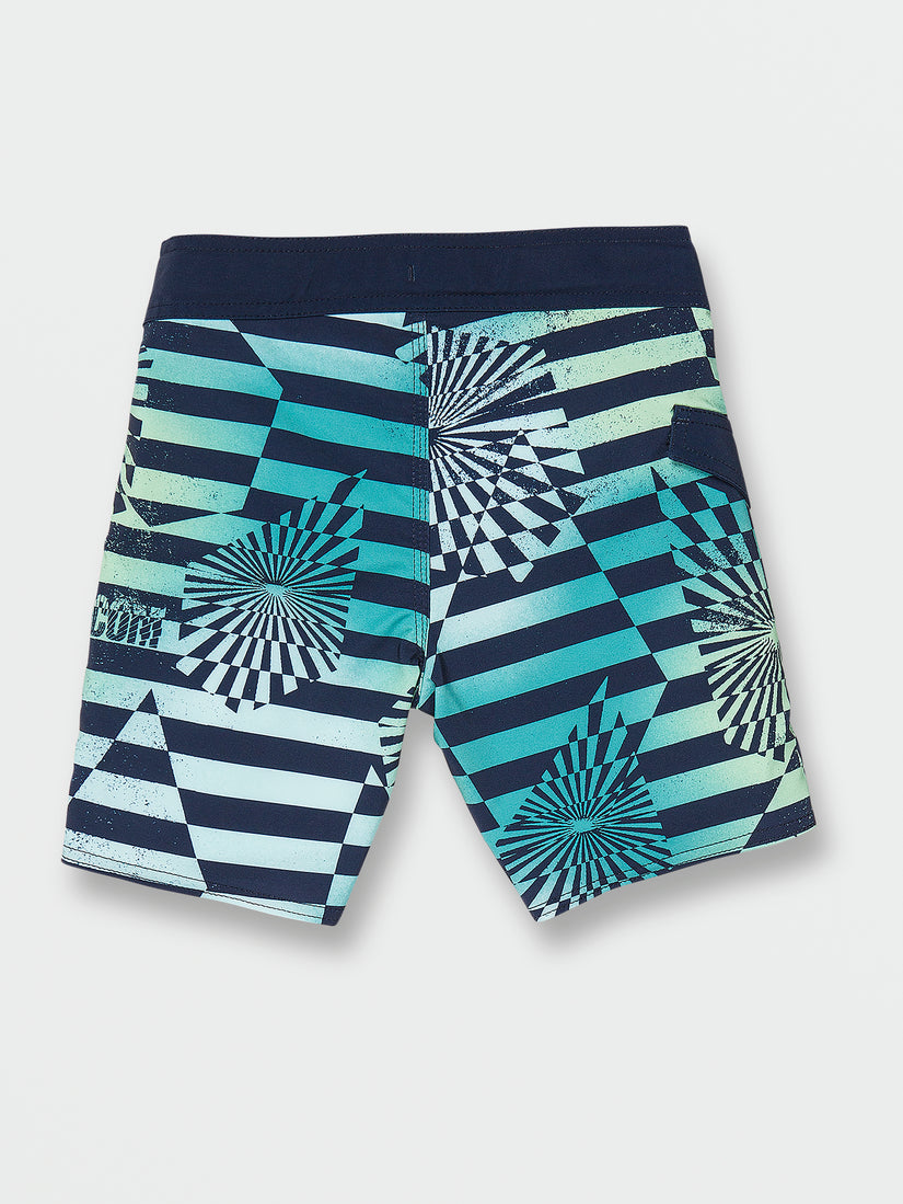 Little Boys Stone Stripe Mod-Tech Trunks - Teal Green (Y0812232_TGN) [B]