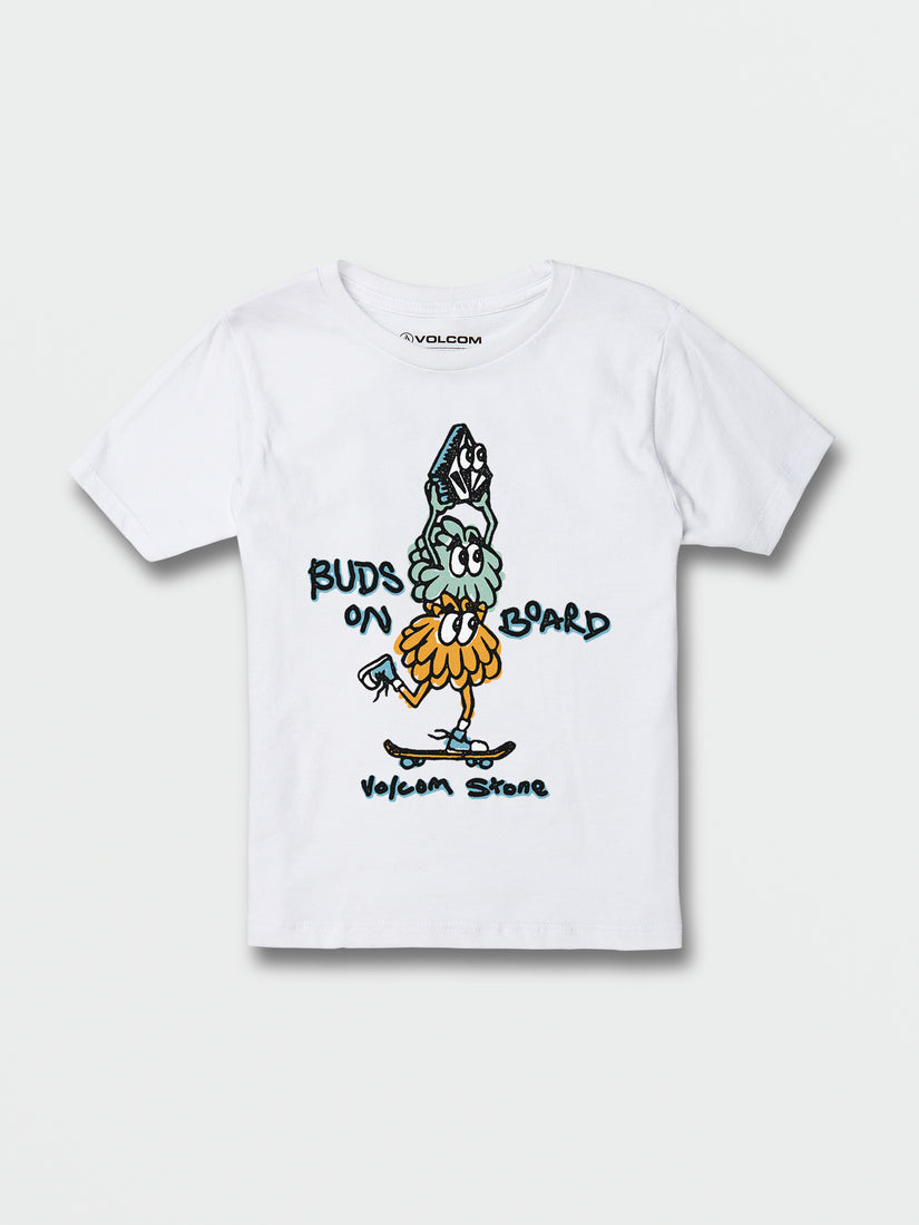 Little Boys Buds On Board Short Sleeve Tee - White (Y3532236_WHT) [F]