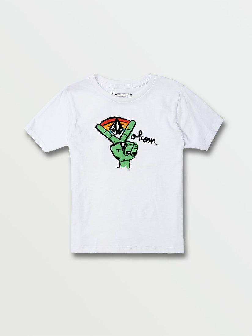 Little Boys Peacer Short Sleeve Tee - White