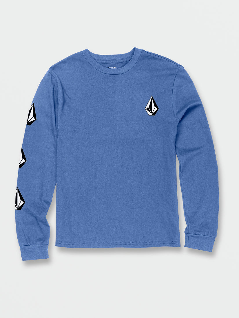 Little Boys Iconic Stone Long Sleeve Tee - Marina Blue (Y3632200_MRB) [F]