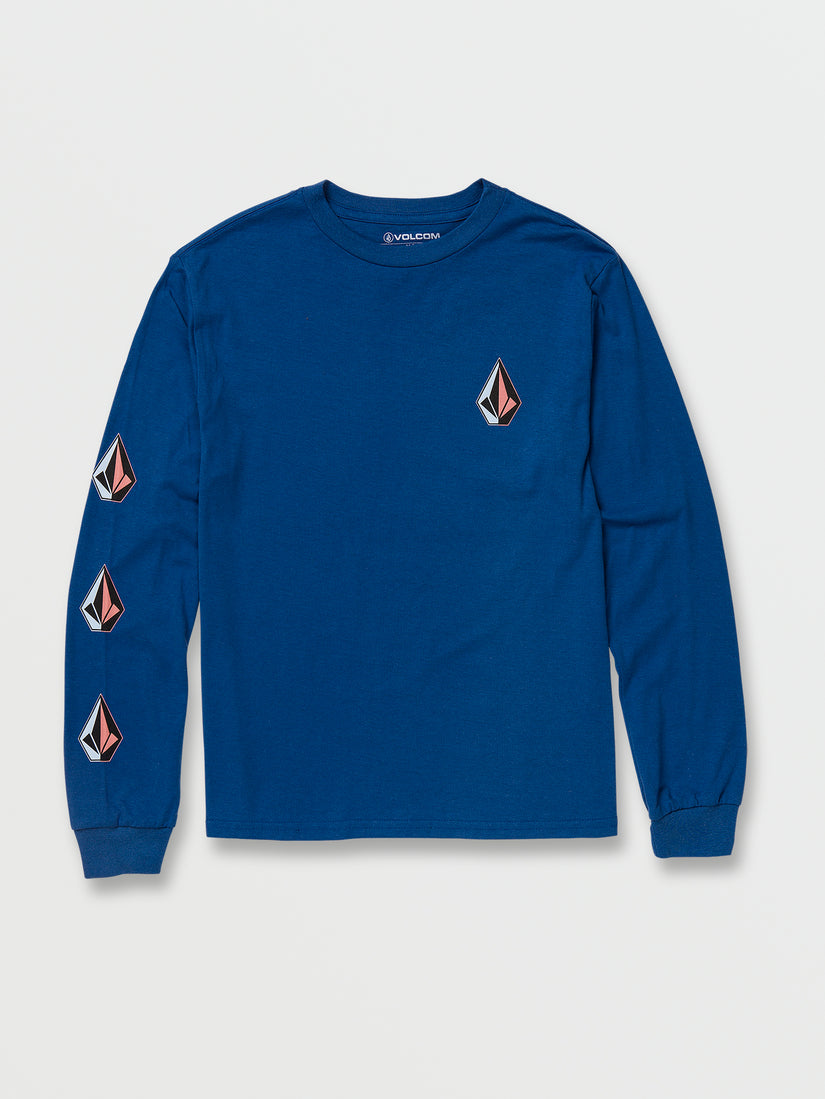 Little Boys Iconic Stone Long Sleeve Tee - Royal (Y3632200_ROY) [F]