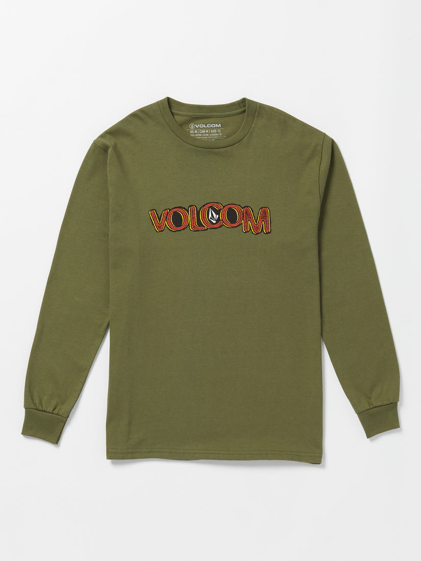 Little Boys Trux Long Sleeve Tee - Military (Y3632331_MIL) [F]