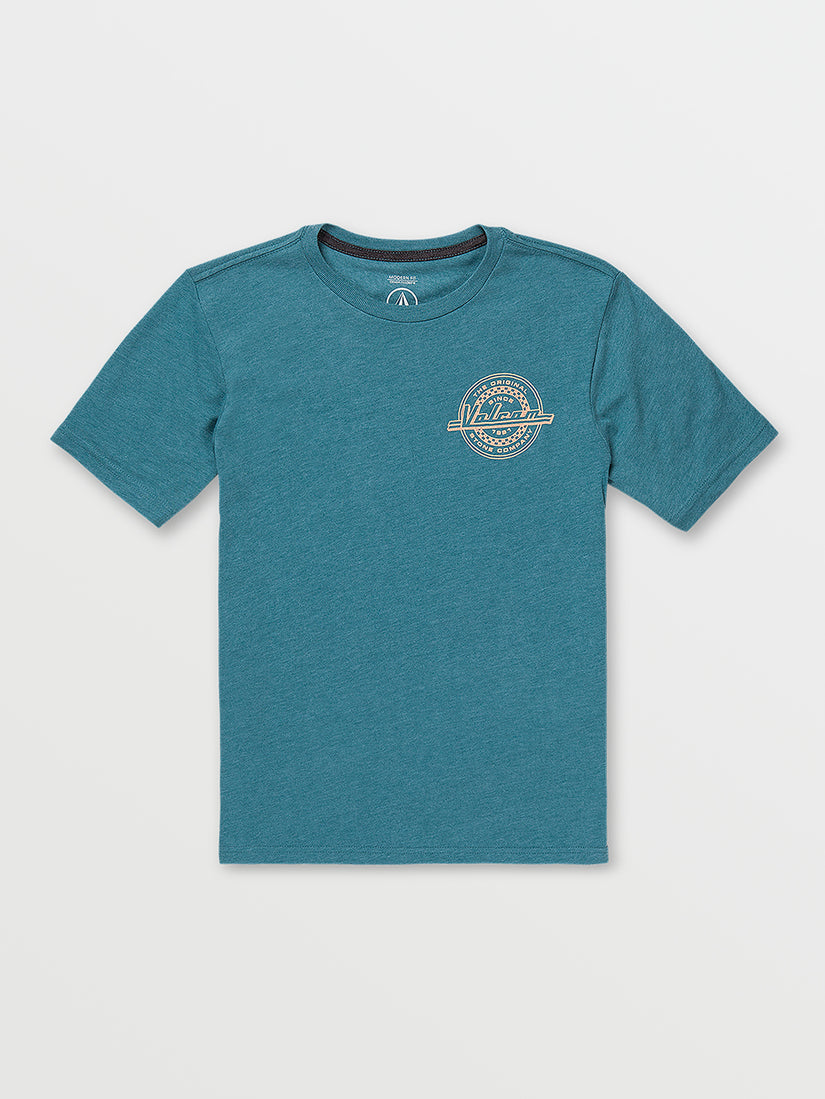 Little Boys Initial Short Sleeve Tee - Carribean Heather