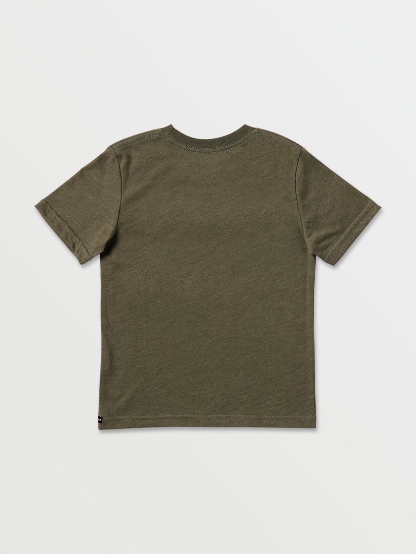 Little Boys Stencil Stone Short Sleeve Tee - Martini Olive