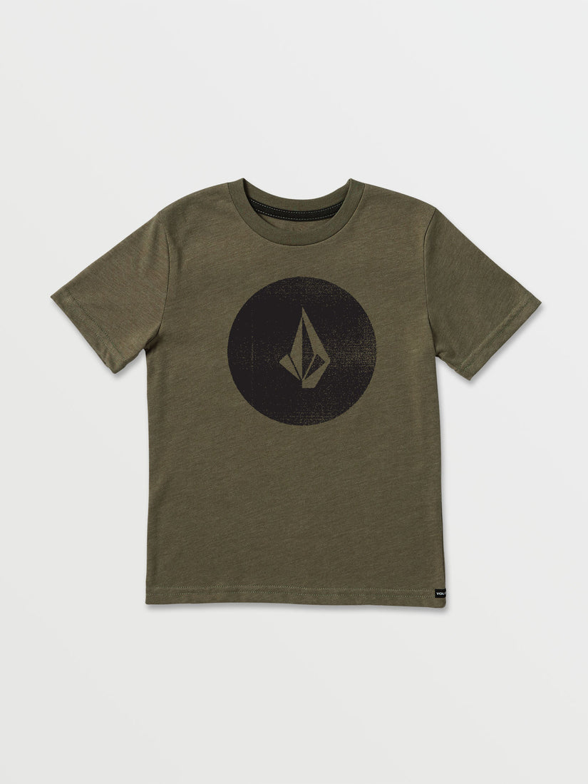 Little Boys Stencil Stone Short Sleeve Tee - Martini Olive