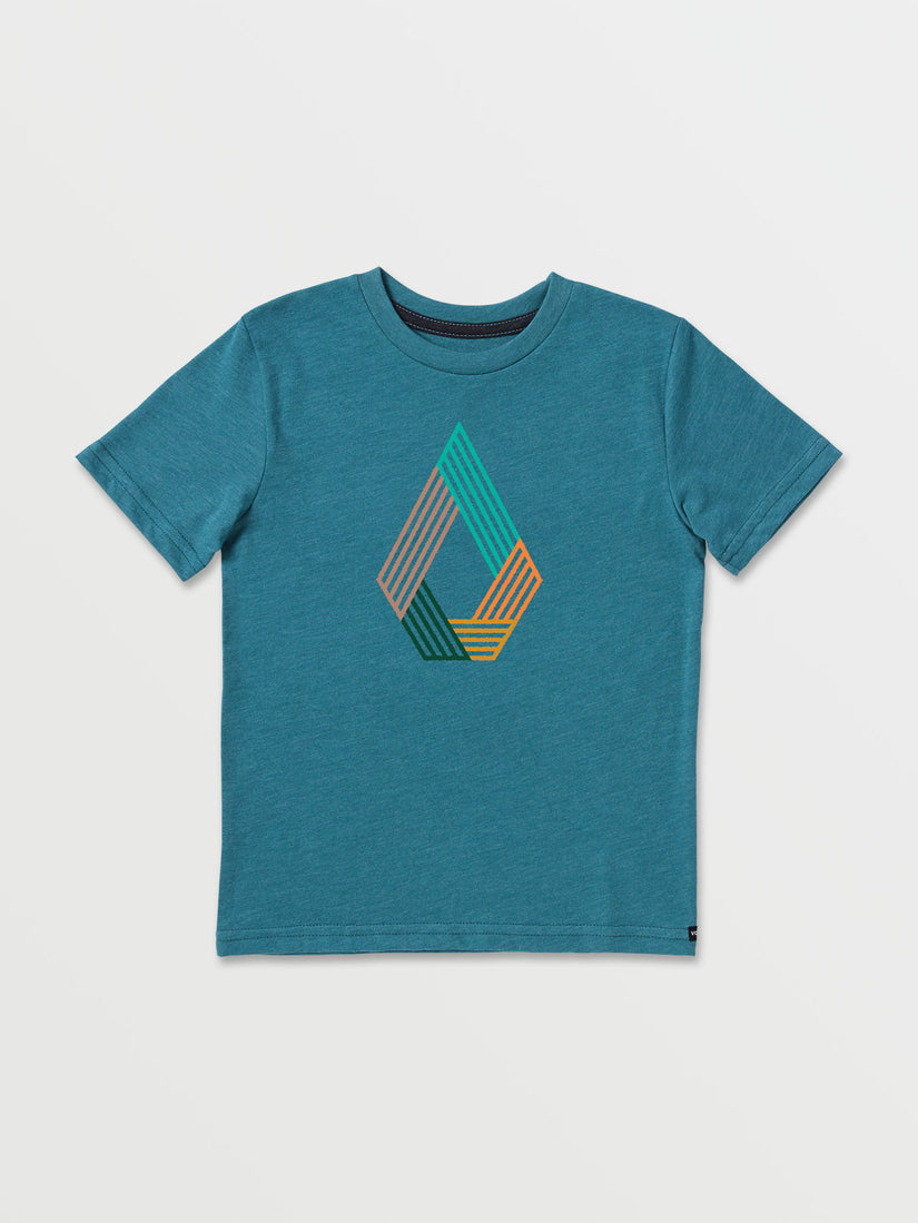 Little Boys Volcom Says Short Sleeve Tee - Mosaic Blue Heather